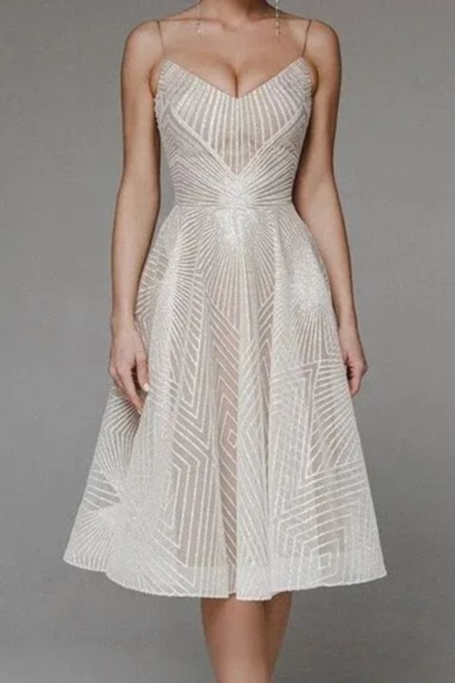 🔥Hot Sale🔥 Fashion V Neck Sling A-Line Dress