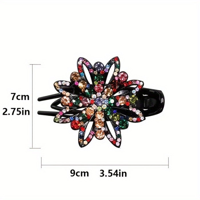 Luxurious Rhinestone Hair Claw Clip - Stylish Long Acrylic Duckbill Grip for Women, Simple yet Sophisticated Hair Accessory with Secure Hold and Easy to Use Design