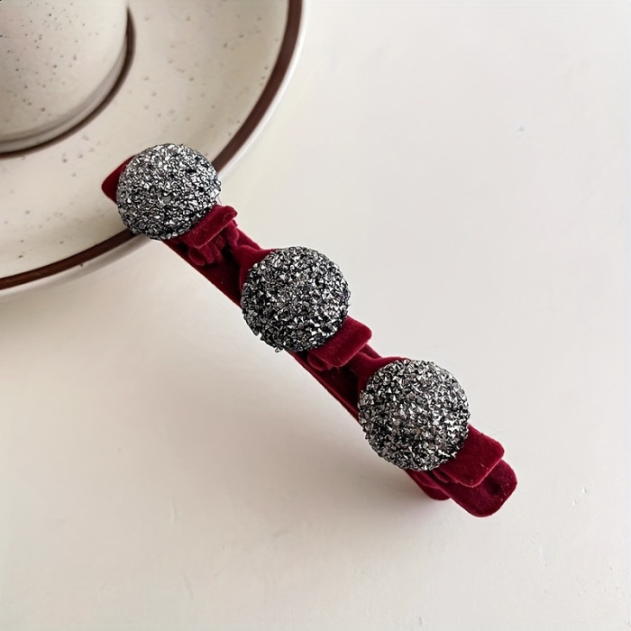 One Piece\u002F Four Piece Set Elegant Sparkling Diamond Embellished Hair Braid Clip Vintage Hair Side Clip for Women and Daily Use Valentine'S Day Christmas Birthday New Year Accessories