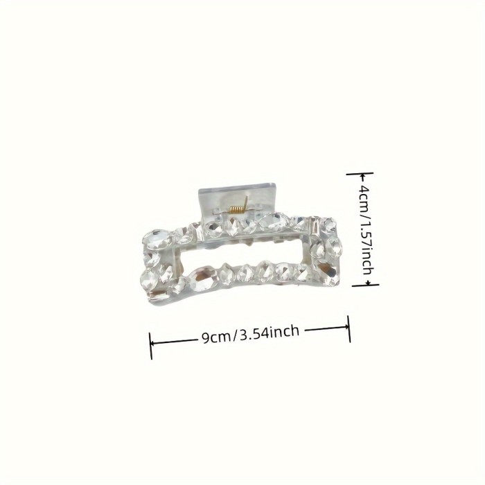 Elegant Hair Clip with Transparent Rhinestones, Shark Clip Hair Accessory.