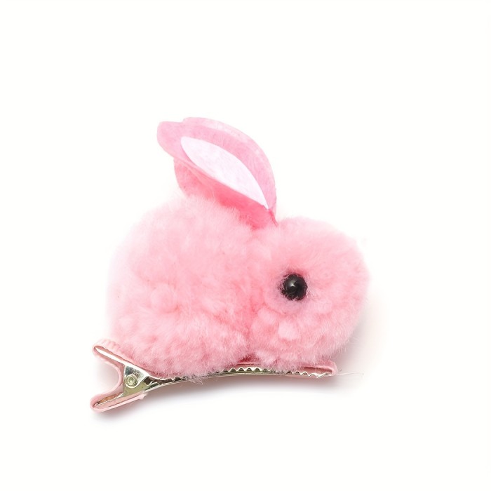 2pcs Baby Girls Cute Plush Rabbit Hair Clips Princess Decorative Hair Accessories Holiday Birthday Gift