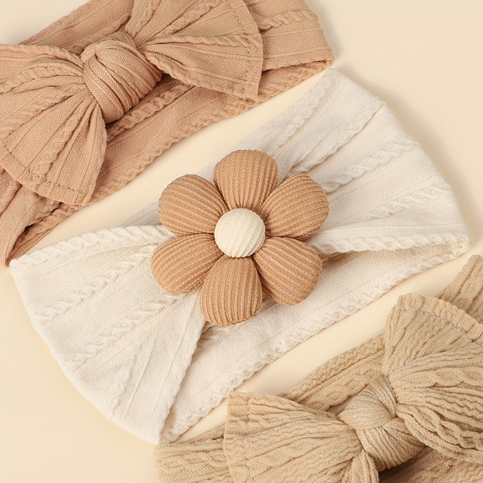 3pcs Soft & Breathable Nylon Headbands for Girls and Boys - Cute Floral Design, Vintage Style, Perfect for All Seasons, Hair Tie, JRALON