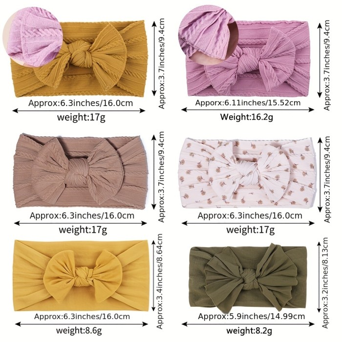 3pcs Baby Girls Bowknot Floral Headband Hairband Headwear Hair Accessories, Ideal Choice For Gifts
