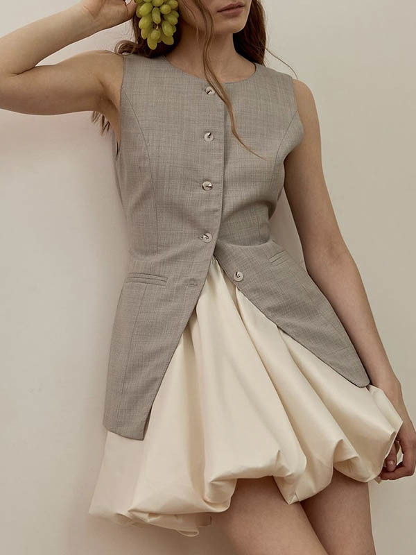 Solid Color Elasticity Loose High Waisted Skirts Bottoms