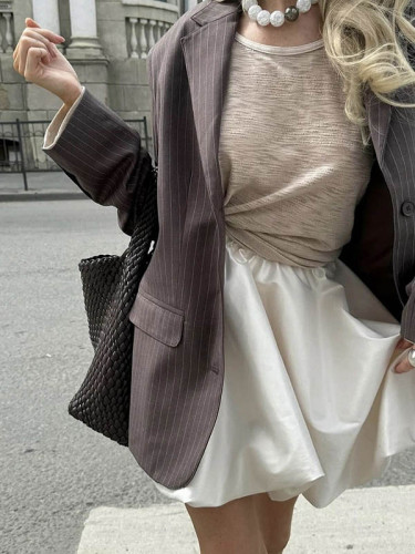 Solid Color Elasticity Loose High Waisted Skirts Bottoms