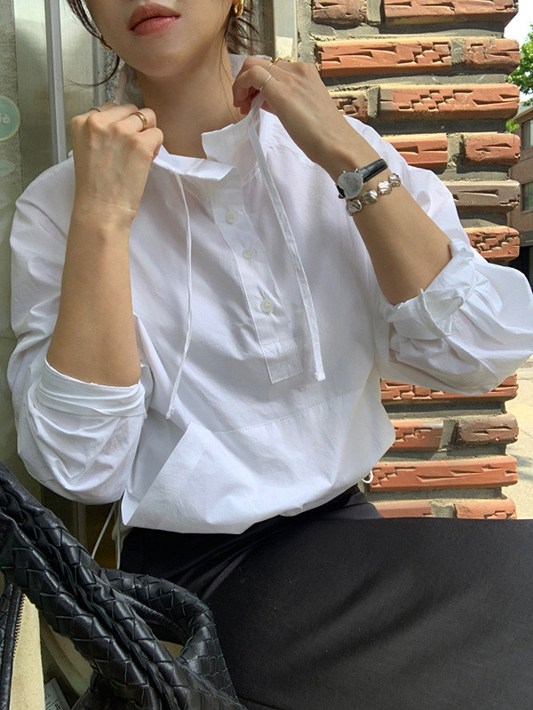 Sun Protection Striped Pockets Drawstring Loose Long Sleeves Stand Collar Sweatshirt Tops Outerwear