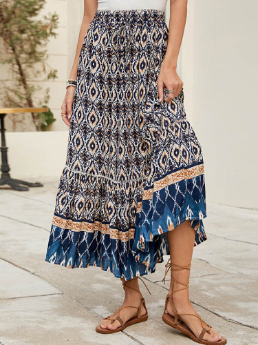 Elasticity Contrast Color Loose Skirts Bottoms