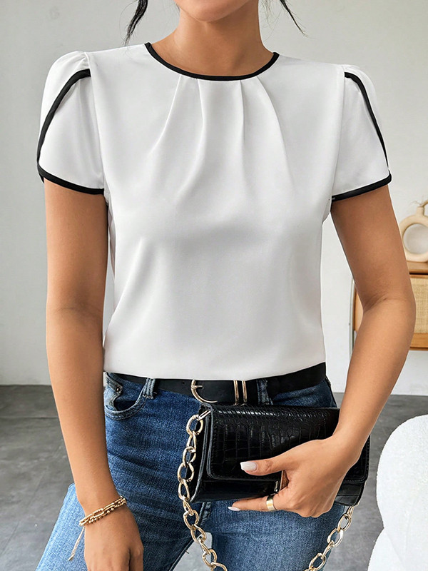 Women's Fashion Casual Short Sleeve Loose Round Neck T-Shirt