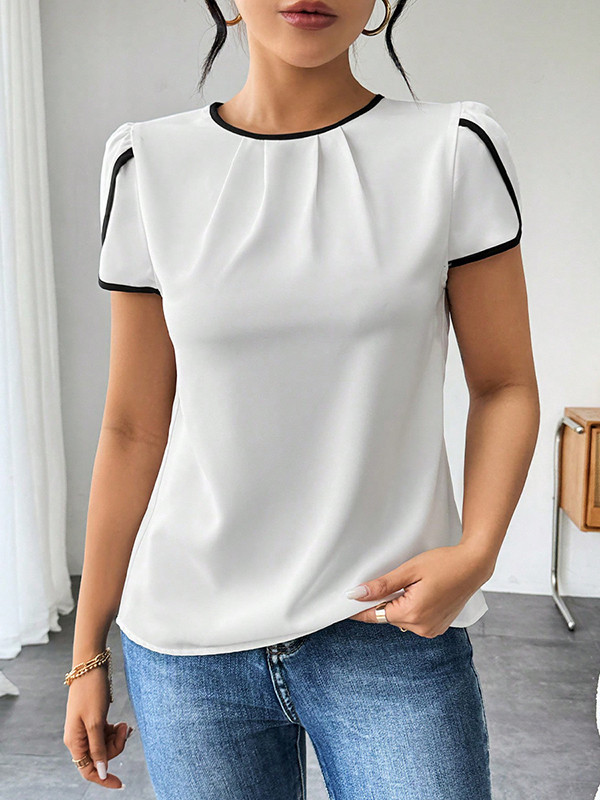 Women's Fashion Casual Short Sleeve Loose Round Neck T-Shirt