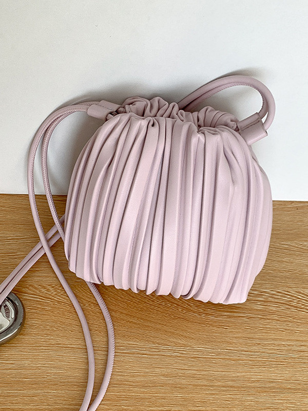Split-Joint Pleated Drawstring Crossbody Bags