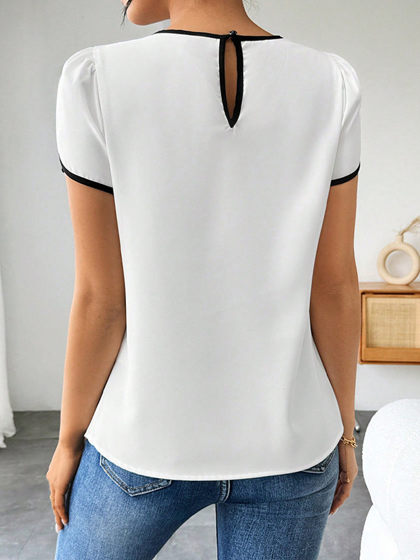 Women's Fashion Casual Short Sleeve Loose Round Neck T-Shirt