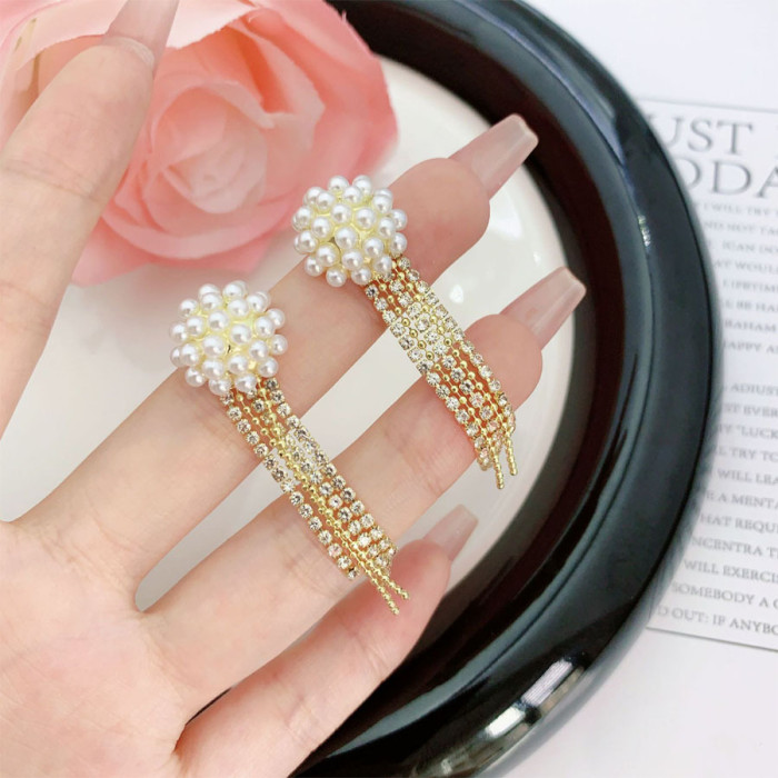 Elegant Pearl and Tassel Earrings for Women – Unique Bohemian Design, Golden-Tone Finish, Perfect for Parties, Gifts, and Casual Attire, Everyday Earrings | Sophisticated Jewelry | Goldtone Alloy