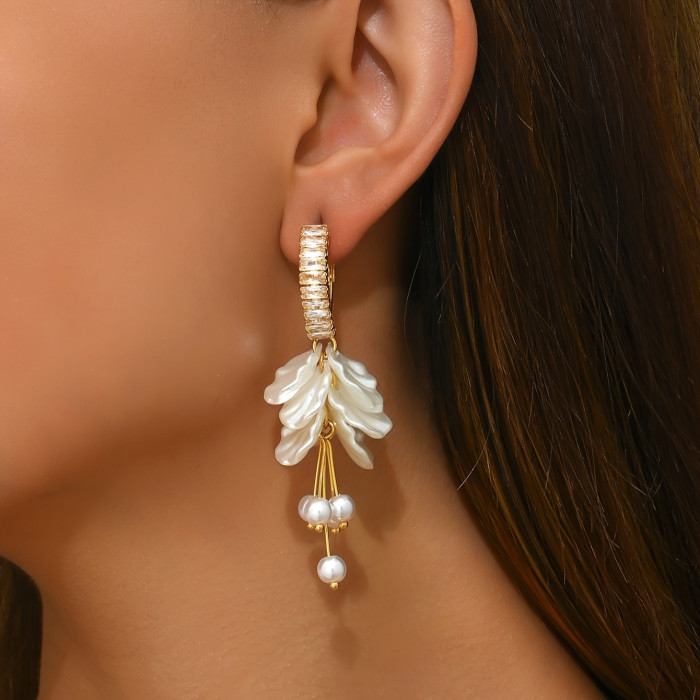 Elegant Faux Pearl Tassel Earrings - Chic & Versatile Design for Women, Perfect for Daily Wear & Parties