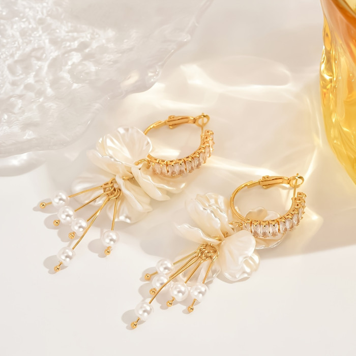 Elegant Faux Pearl Tassel Earrings - Chic & Versatile Design for Women, Perfect for Daily Wear & Parties