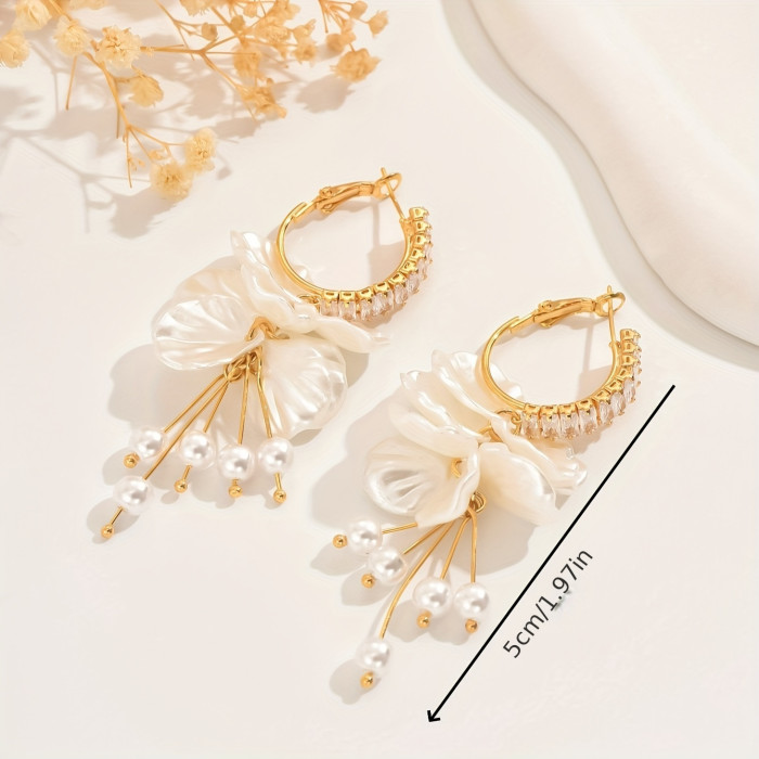 Elegant Faux Pearl Tassel Earrings - Chic & Versatile Design for Women, Perfect for Daily Wear & Parties