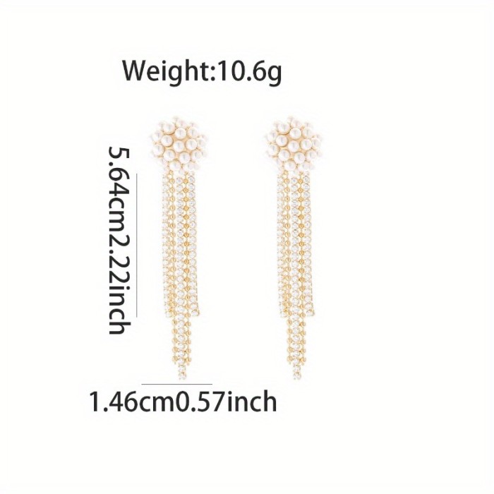 Elegant Pearl and Tassel Earrings for Women – Unique Bohemian Design, Golden-Tone Finish, Perfect for Parties, Gifts, and Casual Attire, Everyday Earrings | Sophisticated Jewelry | Goldtone Alloy