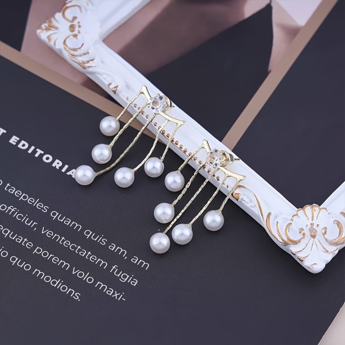 2pcs Tassel Sparkling Decorative Drop Earrings Earrings Clip Elegant And Fashionable Style for Valentine's Day And Mother's Day, Versatile And Easy to Wear, Can Be Paired with Any Eye Wear, Dating Wedding Long Drop Earrings
