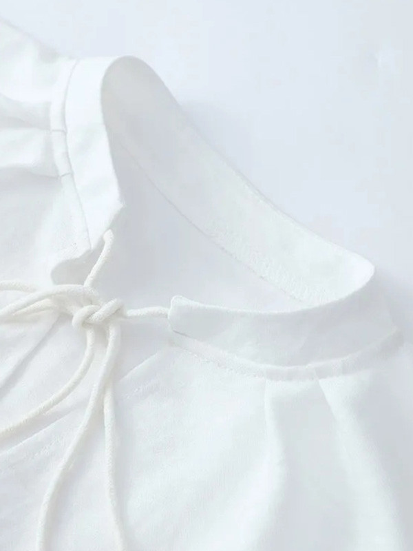 Solid Color Blouses Shirt Tops & Short Two-Piece Sets