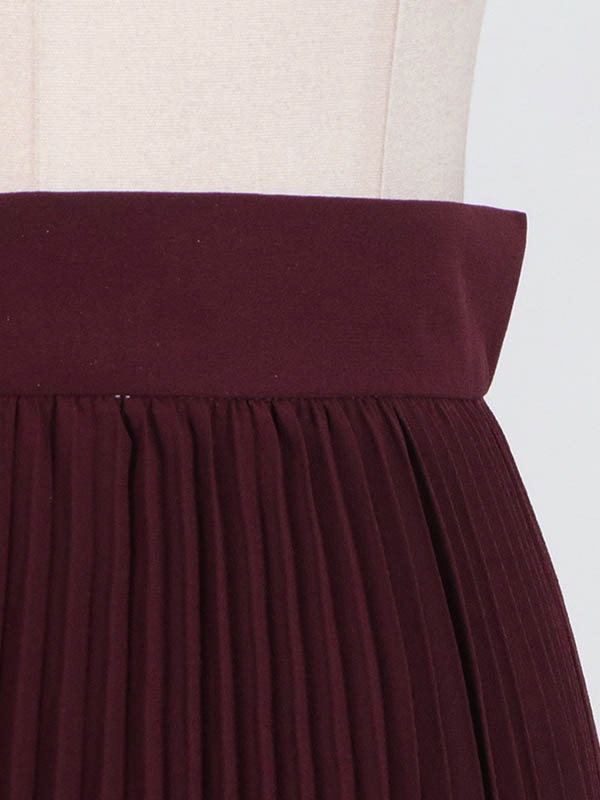 Off-The-Shoulder Flared Sleeves Solid Color Split-Joint Zipper Blouses&Shirts Tops + Pleated A-Line Skirts Bottom Two Pieces Set