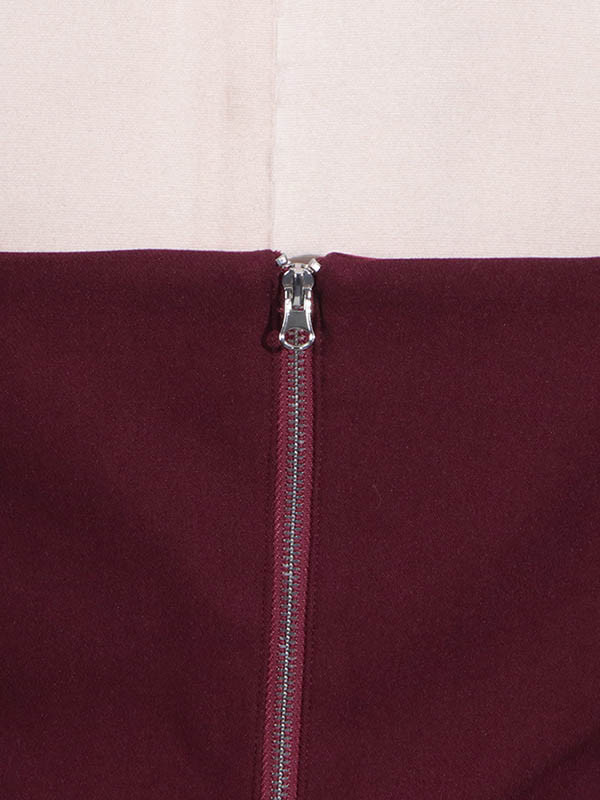 Off-The-Shoulder Flared Sleeves Solid Color Split-Joint Zipper Blouses&Shirts Tops + Pleated A-Line Skirts Bottom Two Pieces Set