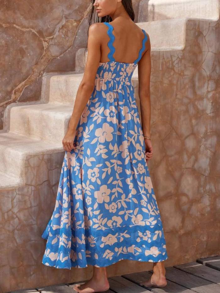 Printed Square Neck Maxi Cami Dress