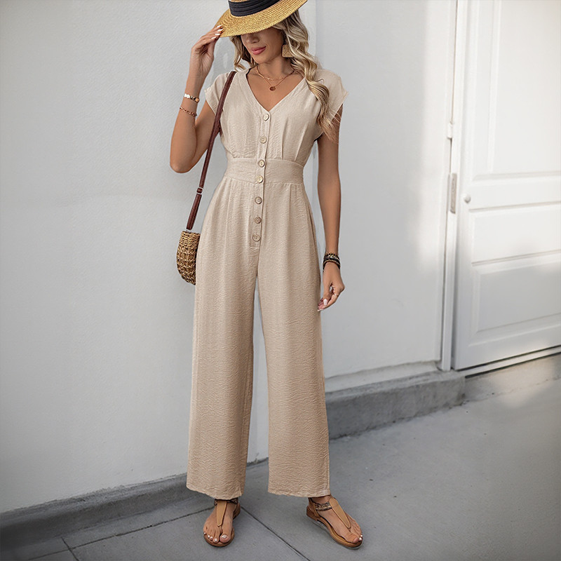 Women's Solid Color Elegant Commuter Jumpsuit