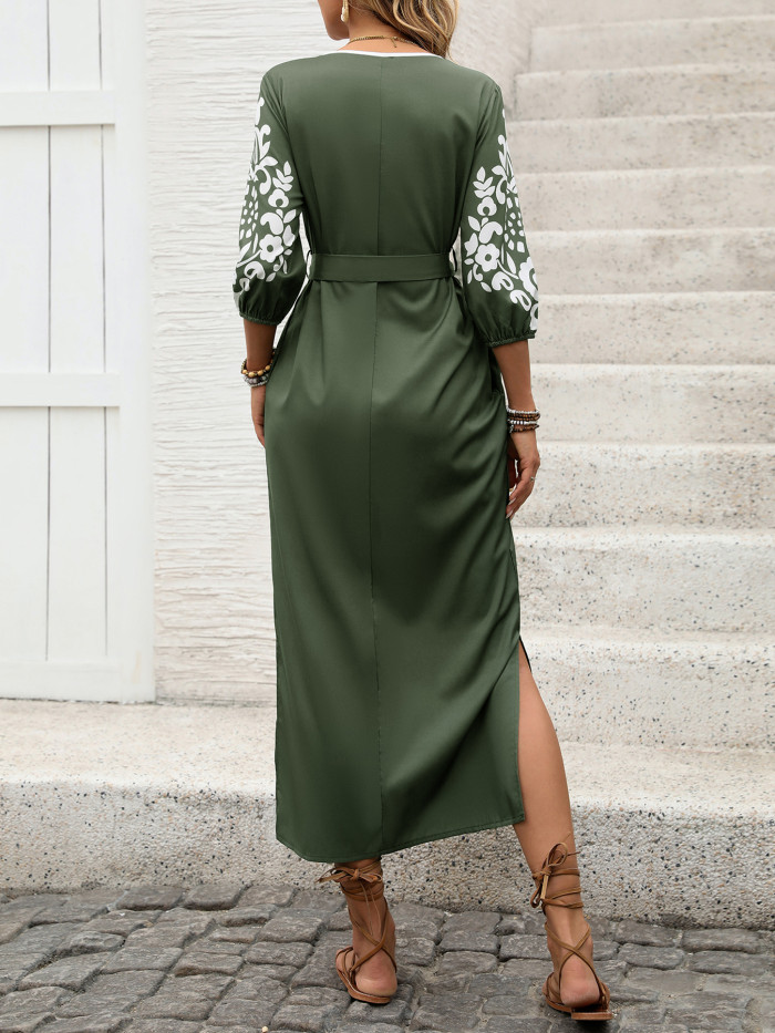 Ethnic Print Loose Casual Summer Dress for Women