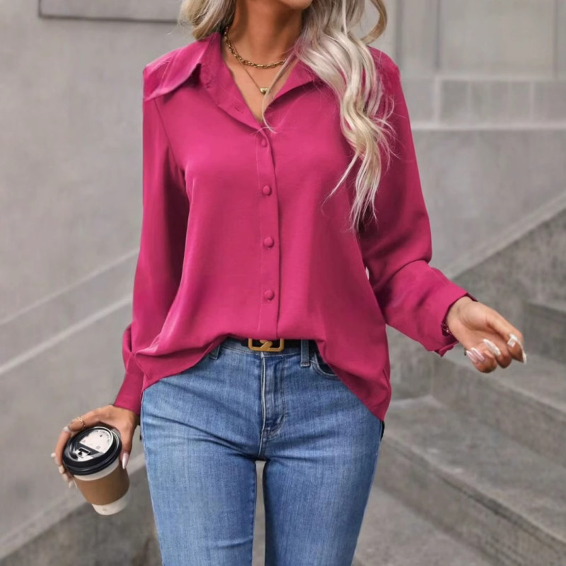 Women's Solid Color Casual Loose Oversized Shirt