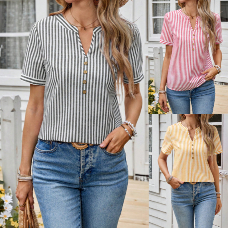 Women's Casual Loose Striped Oversized Shirt