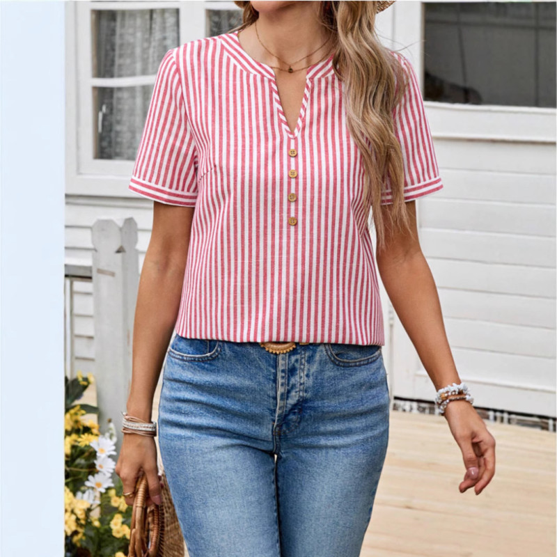Women's Casual Loose Striped Oversized Shirt