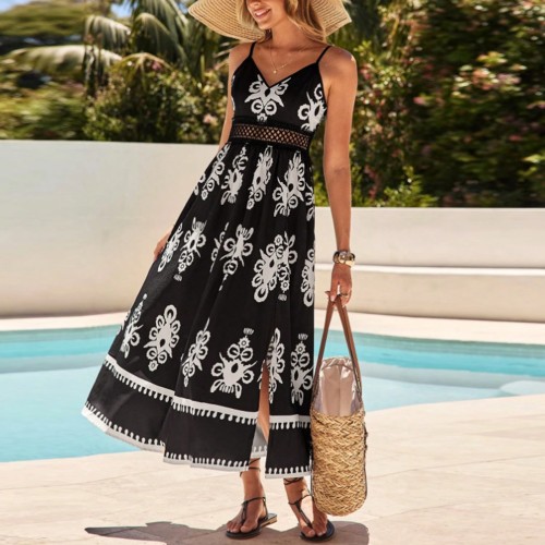 Women’s Spaghetti Strap V-Neck Sleeveless Maxi Dress