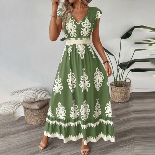 Women’s Elegant Boho Resort Style Casual Long Dress