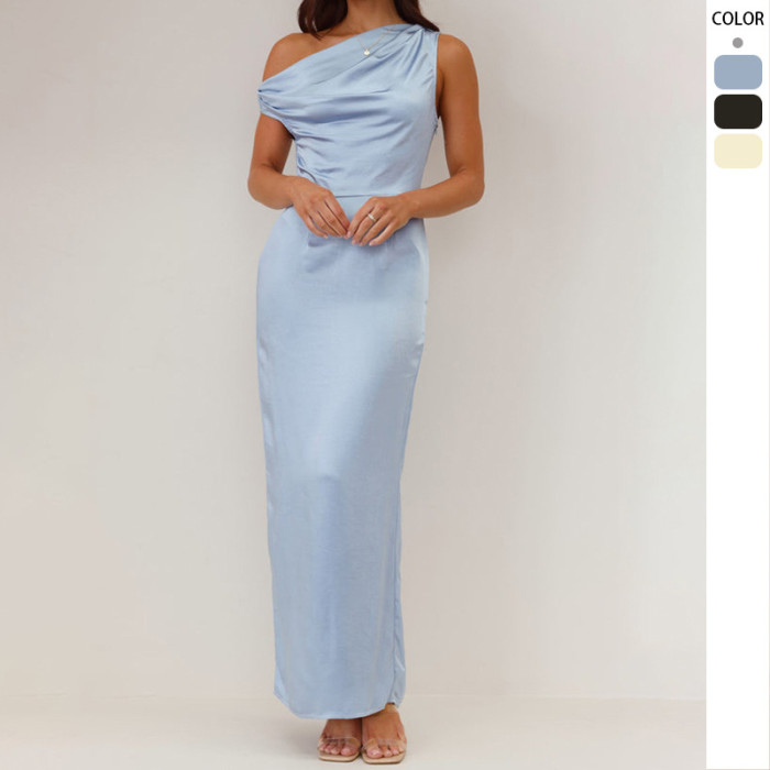 Women’s Elegant Sleeveless Strapless Slim Maxi Dress