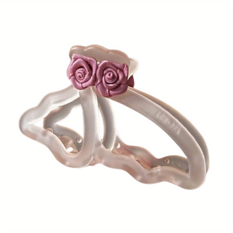 1pc Korean Hairstyle Claw Clip - Pastel Pink, Ponytail Holder, Non-Slip Hair Grip for Women & s, Elegant Floral Hair Accessories for Everyday, Parties, Formal Events - Lightweight & Travel-Friendly, Cute Hair Accessories, Party Hairpiece, Decorative Hairpiece, Travel Accessory, Sweet Style, Fashion Lovers