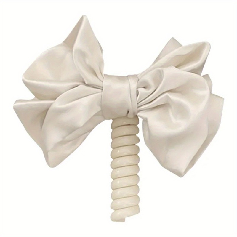 1pc Sweet Bow knot Telephone Line Hair Loop High Elastic Rubber Bubble Braid Headband Spiral Coil Hair Accessories