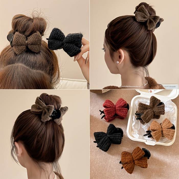 New Style Hair Clips 2pcs Round Hair Clips | Female Butterfly Hair Grabber New Style Bun Hair God Artifact Hair Volume Clip Headwear Back Of The Head Hair Card Hair Accessories
