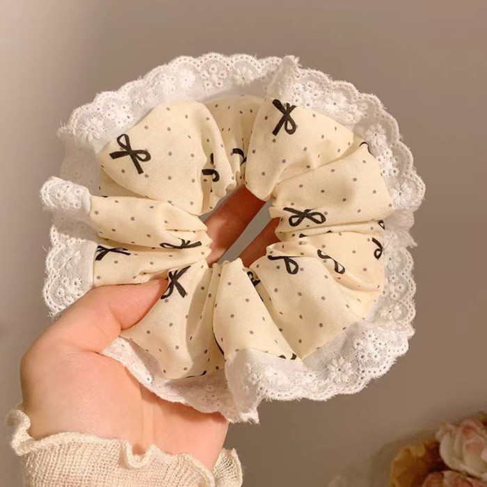 1pc Oversized Lace French Hair Scrunchie For Women Elastic Ponytail Holder Headbands Hair Bands Elastic Hair Ties Hair Accessories
