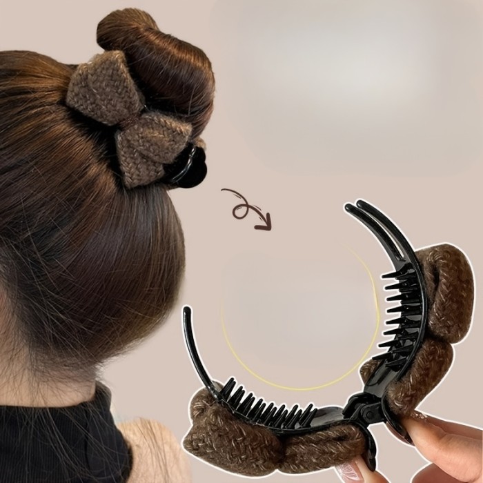 New Style Hair Clips 2pcs Round Hair Clips | Female Butterfly Hair Grabber New Style Bun Hair God Artifact Hair Volume Clip Headwear Back Of The Head Hair Card Hair Accessories