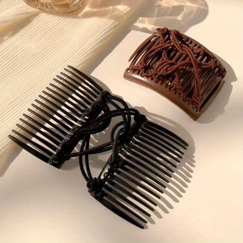 Elastic Magic Hair Comb Styler Elastic Magic Hair Comb Double Side Comb Ponytail Holder Stylish Hair Styling Accessories For Women And daily uses