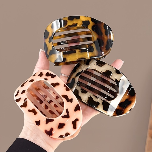 3-Pack Hair Clips 3-Pack High-End Non-Pinch Hair Clips, Leopard Print Back-of-the-Head Scrunchies and Duckbill Barrettes | 2025 New Style
