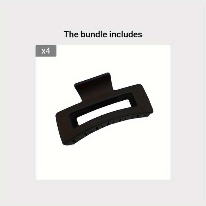 1pc Black Hair Clip For Women, High Ponytail Holdier, Back Head Clip, Small Shark Claw Hairpin Headwear Clip Mette Texture