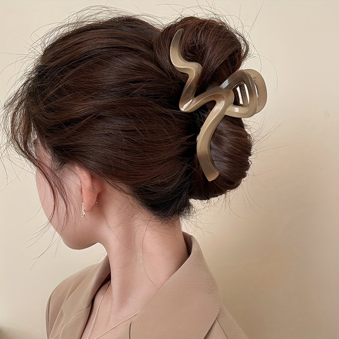 2pcs Elegant Gradient Color Hair Claw Clips - Large, High-Quality Plastic, Chic Design with Pink to White Transition - Perfect for Stylish Updos, Cute Hair Clips