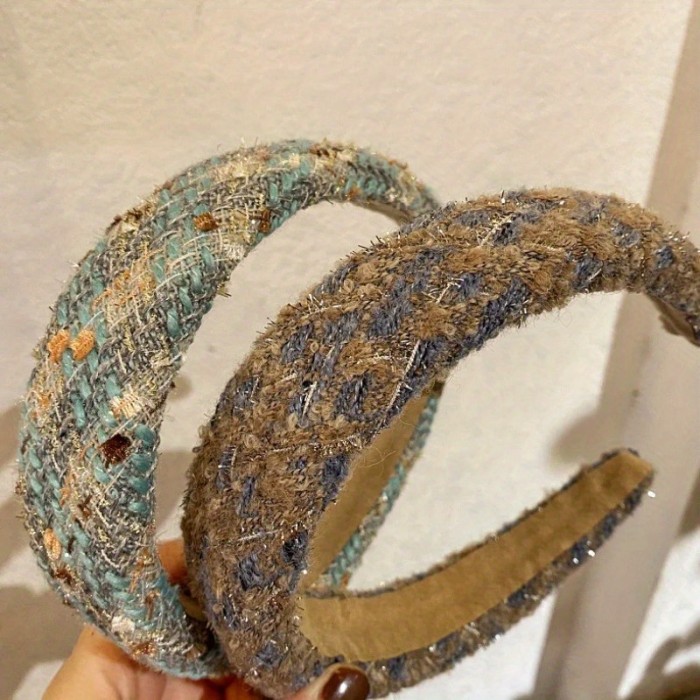 1pc New Women'S Autumn and Winter Small Fragrant Style Retro Headband with High-end Feel Headwear Jewelry Hair Accessories