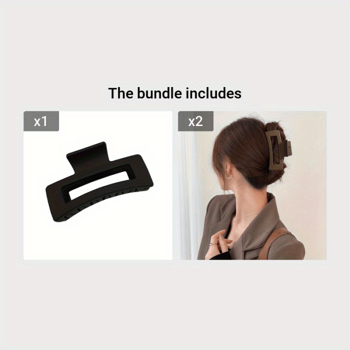 1pc Black Hair Clip For Women, High Ponytail Holdier, Back Head Clip, Small Shark Claw Hairpin Headwear Clip Mette Texture