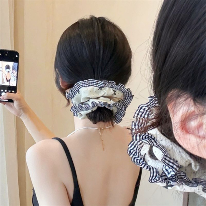 1pc Oversized Lace French Hair Scrunchie For Women Elastic Ponytail Holder Headbands Hair Bands Elastic Hair Ties Hair Accessories