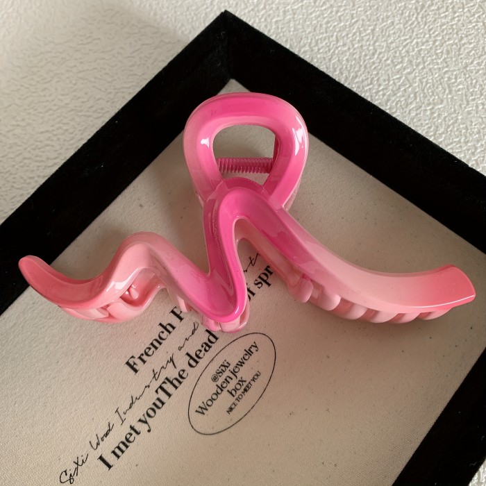 2pcs Elegant Gradient Color Hair Claw Clips - Large, High-Quality Plastic, Chic Design with Pink to White Transition - Perfect for Stylish Updos, Cute Hair Clips
