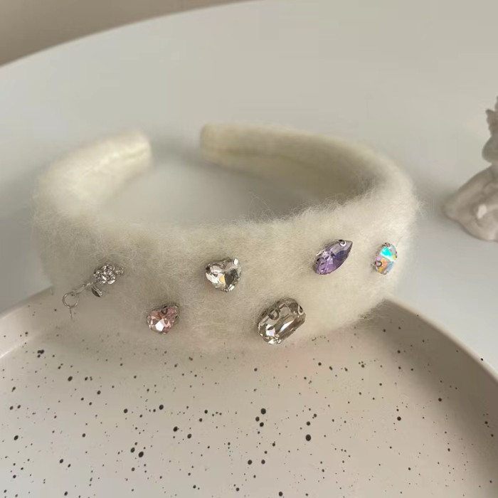 1pc New Women'S Autumn and Winter Small Fragrant Style Retro Headband with High-end Feel Headwear Jewelry Hair Accessories