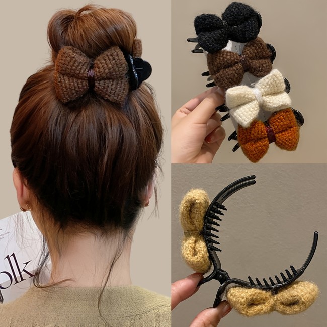 New Style Hair Clips 2pcs Round Hair Clips | Female Butterfly Hair Grabber New Style Bun Hair God Artifact Hair Volume Clip Headwear Back Of The Head Hair Card Hair Accessories