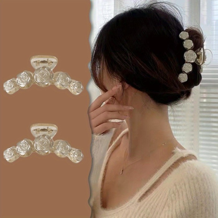 1pc Camellia Crab Hair Pins Hair Pins for Women Party Luxury Hair Claw Women Hair Clips Hair Accessories