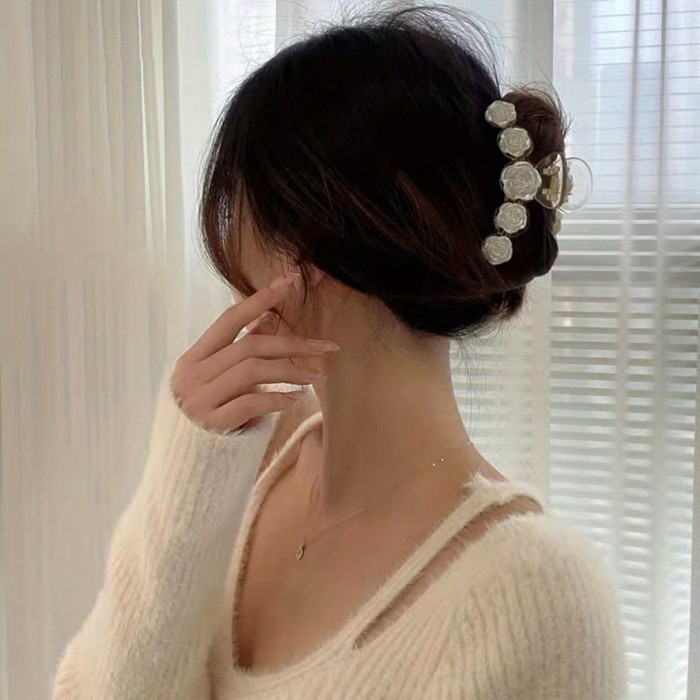 1pc Camellia Crab Hair Pins Hair Pins for Women Party Luxury Hair Claw Women Hair Clips Hair Accessories